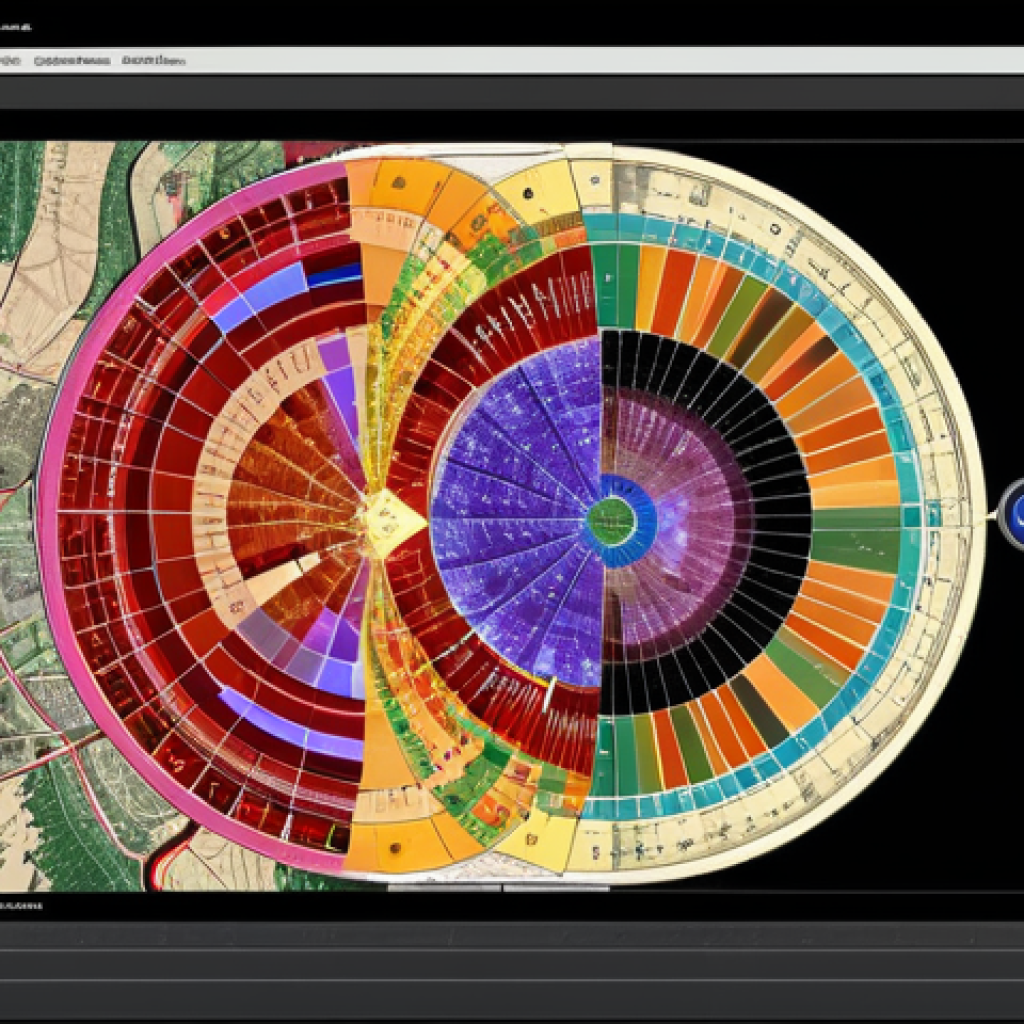 **Data Visualization as Art:** Artistic data visualization transforming complex data into accessible insights, with interactive elements for user exploration.