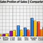 Bar graph showing sales comparison of different products.